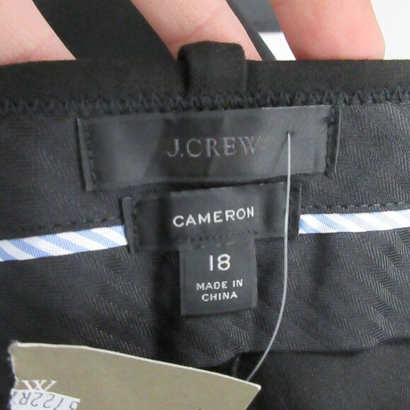J Crew Cameron Pants Women’s High Rise Straight Leg Casual Size 18 Black 586 - Picture 3 of 12